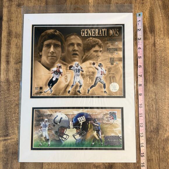 Mannings Generations NFL Football USPS First Day Of Issue Stamp Photo Mat 2006 - Picture 5 of 6
